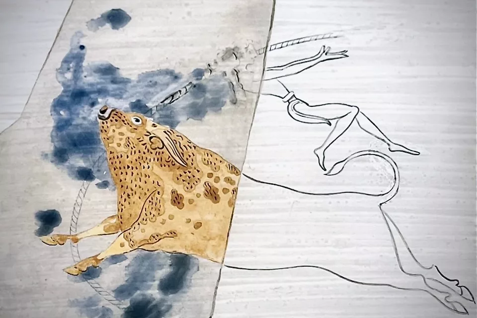 Παράσταση ταυροκαθαψίων από την Κνωσό.